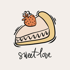 St.Valentine's day vector illustration in boho colours. Hand drawn elements with hearts and lettering. For posters, cards, invitations.