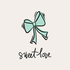 St.Valentine's day vector illustration in boho colours. Hand drawn elements with hearts and lettering. For posters, cards, invitations.