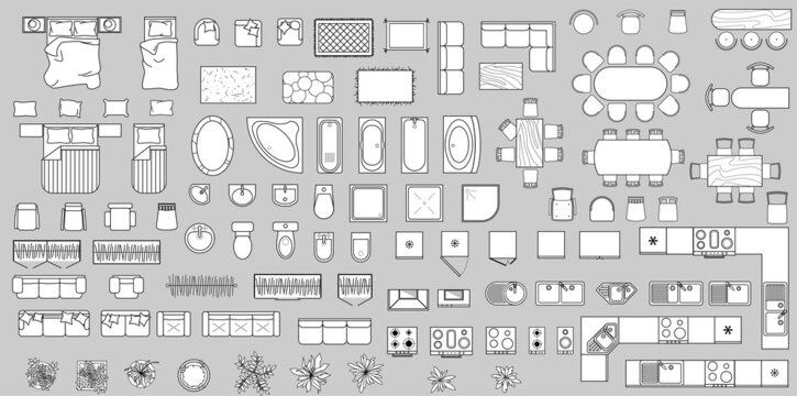 furniture icons for floor plans