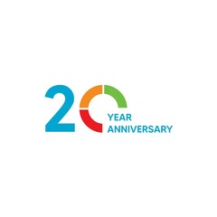 20 year anniversary logo design. vector - template - illustration