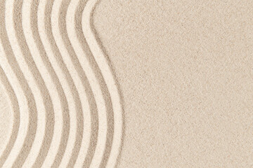 Fototapeta na wymiar Sand surface texture background zen and peace concept