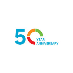 50 year anniversary logo design. vector - template - illustration