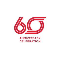 60 year anniversary logo design. vector - template - illustration