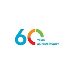 60 year anniversary logo design. vector - template - illustration