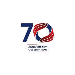 70 year anniversary logo design. vector - template - illustration