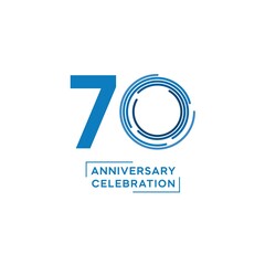 70 year anniversary logo design. vector - template - illustration