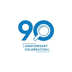 90th anniversary logo design. vector - template - illustration