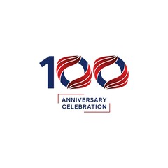 100th anniversary logo design. vector - template - illustration