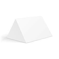 Blank Cardboard Triangle Box Packaging For Food, Gift Or Other Products. Illustration Isolated On White Background. Mock Up Template Ready For Your Design. Product Packing Vector EPS10