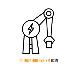 automation system icon. industry concept robot arm. editable vector.
