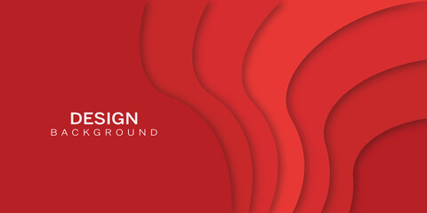 Red business background - modern concept of paper art style, vector.