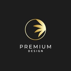 Palm tree premium logo design inspiration vector template. Palm leaf icon illustration