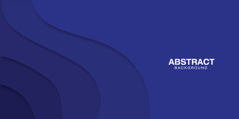 Blue business background  in paper cut style.