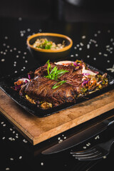 Perfect Sushi Japanese Asian Seafood Food Dish Drink Cocktail Dessert Menu Gourmet Restaurant Chef on Dark Background