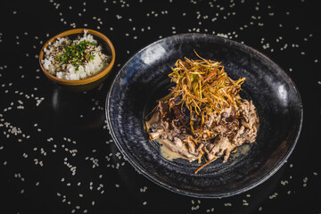 Perfect Sushi Japanese Asian Seafood Food Dish Drink Cocktail Dessert Menu Gourmet Restaurant Chef on Dark Background