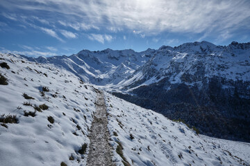 road at the height of the Pyrenees