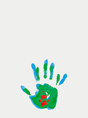 hand prints dog pet