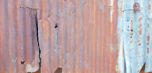 The surface of a rusty old metal object