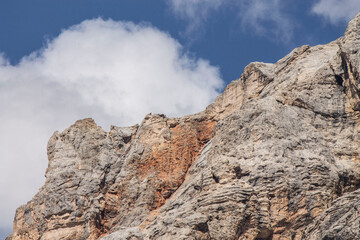 Fototapeta na wymiar View of Dolomites with blue sky and clouds