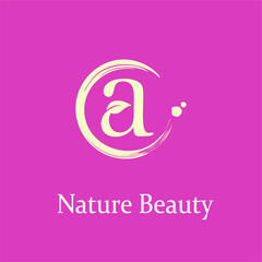 Initial Letter a with Leaf and Circle Brush Splash for Feminine Nature Beauty Spa Aesthetic Salon  Business Logo Idea