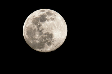 Obraz na płótnie Canvas Full moon in dark night sky