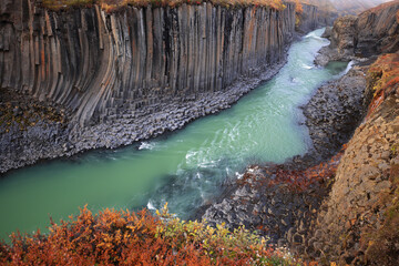Stuðlagil Canyon in the East of Iceland