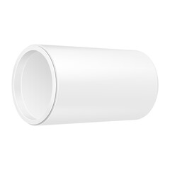 Cardboard Paper Tube Tubus Cilinder Box Container Packaging. Food, Gift Products. Illustration Isolated On White Background. Mock Up Template Ready For Your Design. Product Packing Vector EPS10