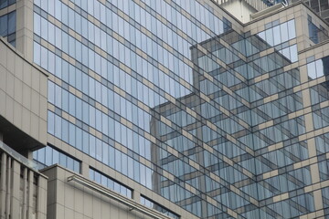 exterior glass windows of a building or hotel.