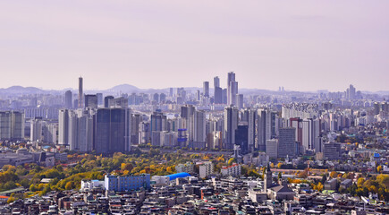 남산에서 바라본 가을의 서울전경