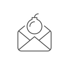 Mail malware line outline icon