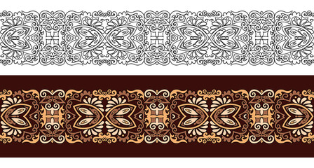 Vector abstract decorative nature ethnic ornamental stripes set