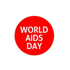 World Help Day. Red heart December 1st. AIDS awareness. HIV disease. Banner with the words Stop AIDS. The heart that dictates