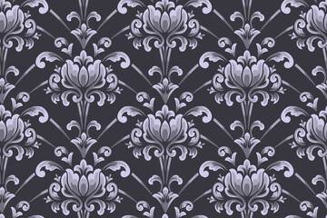 Fototapeta premium Damask seamless pattern element. Vector floral damask ornament vintage illustration.