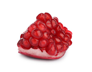 Piece of ripe juicy pomegranate isolated on white
