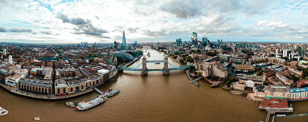 Aerial view of the Tower Bridge in London. One of London's most famous bridges and must-see...