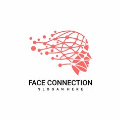 face connection logo design inspiration. face connection logo design