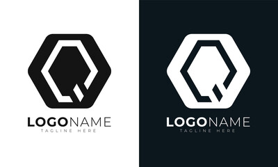 Initial letter q logo vector design template. With Hexagonal shape. Polygonal style.
