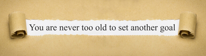 You are never too old to set another goal