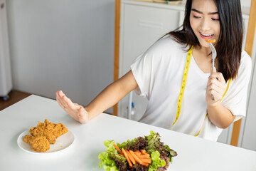 Woman on dieting for good health concept.