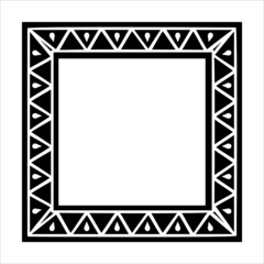 mexican border, black square frame with mexican pattern 