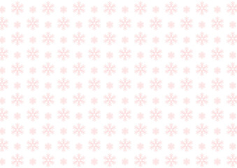 背景　雪の結晶　白背景　ピンク