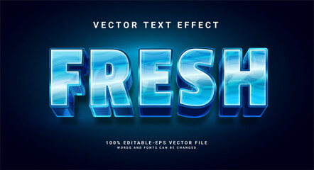 Fresh elegant 3D text effect. Editable text style effect with blue color theme.