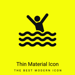 Beach minimal bright yellow material icon