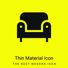 Armchair minimal bright yellow material icon