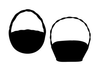 Mushroom baskets with a handle. Vector image.