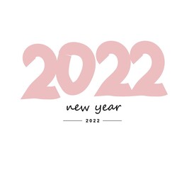 Fototapeta premium 2022 HAPPY NEW YEAR script text hand lettering. Design template Celebration typography poster, banner or greeting card for Merry Christmas and happy new year. Vector Illustration
