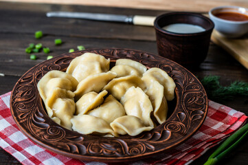 Homemade Meat dumplings on a plate