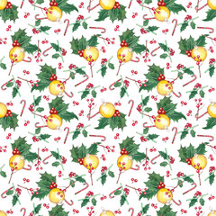Seamless pattern drawn in watercolor. Suitable for the design of invitations, textiles, wrapping paper.