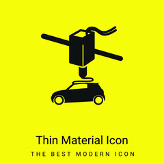 3d Printer Printing A Car minimal bright yellow material icon