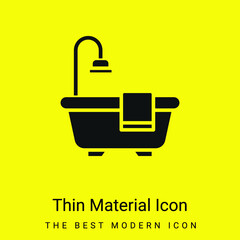 Fototapeta premium Bathtub minimal bright yellow material icon